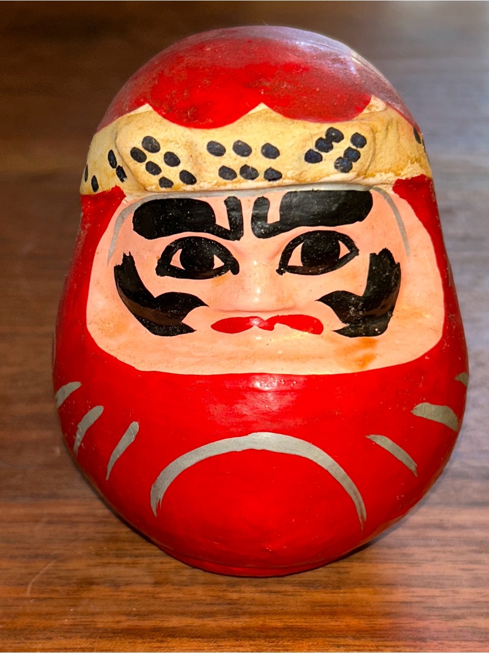 Japanese Read lucky Daruma doll rattler good luck fortune 5"
